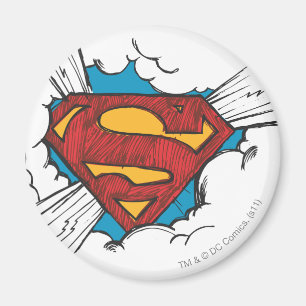 Imã Super-Homem Logotipo em nuvens