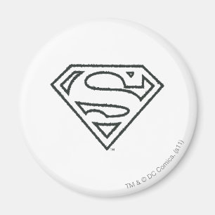 Imã Super-Homem  Logotipo preto Grunge