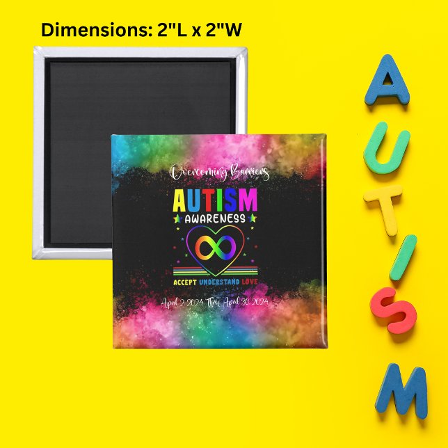 Imã "Superando Barreiras" Magnet Quadrado (Overcoming Barriers' square magnets, designed to inspire acceptance, understanding, and love.)