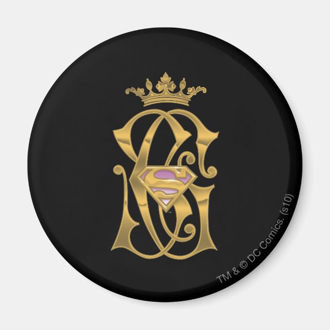Imã Supergirl Dourada Crown (Frente)