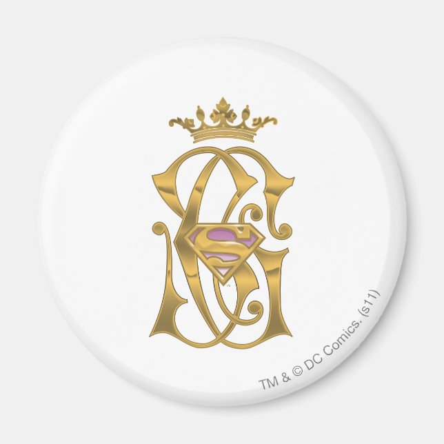 Imã Supergirl Dourada Crown (Frente)