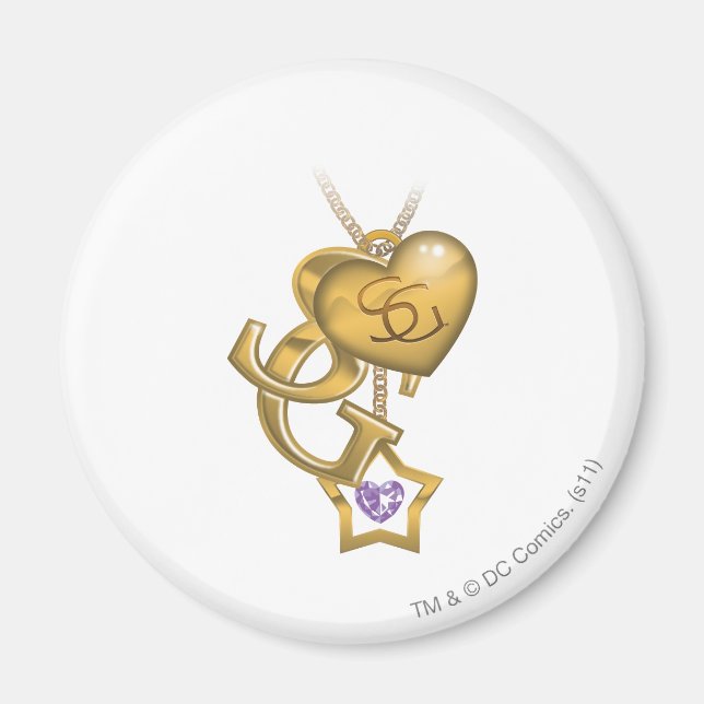 Imã Supergirl Dourado Locket (Frente)
