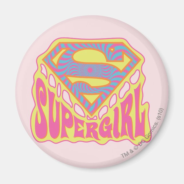 Imã Supergirl Groovy Logo (Frente)