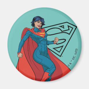 Imã Supergirl Hovering in Blue Suit