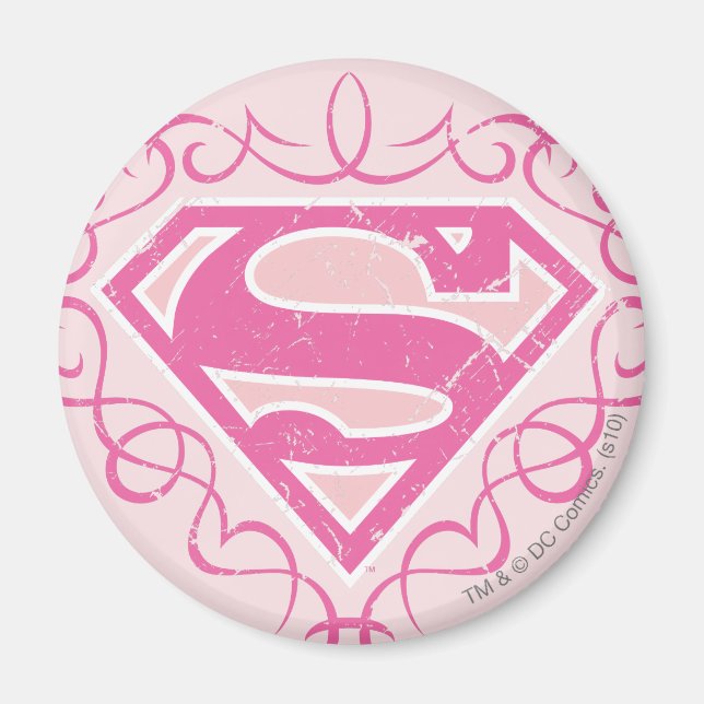 Imã Supergirl Pink Stripes (Frente)