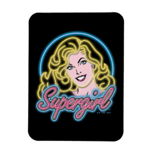 Ímã Supergirl Retro Neon Lights Graphic