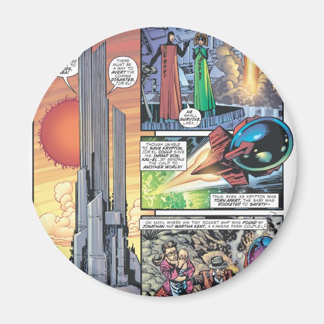 Imã Superman Comic Panel - Origens de Clark (Frente)