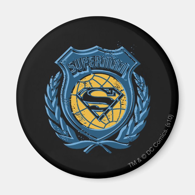 Imã Superman Estilizado | Crest com Logotipo Globo (Frente)