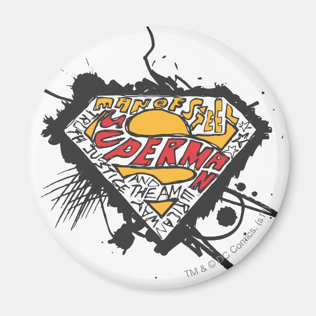 Imã Superman Estilizado | Logotipo com letras Logotipo (Frente)