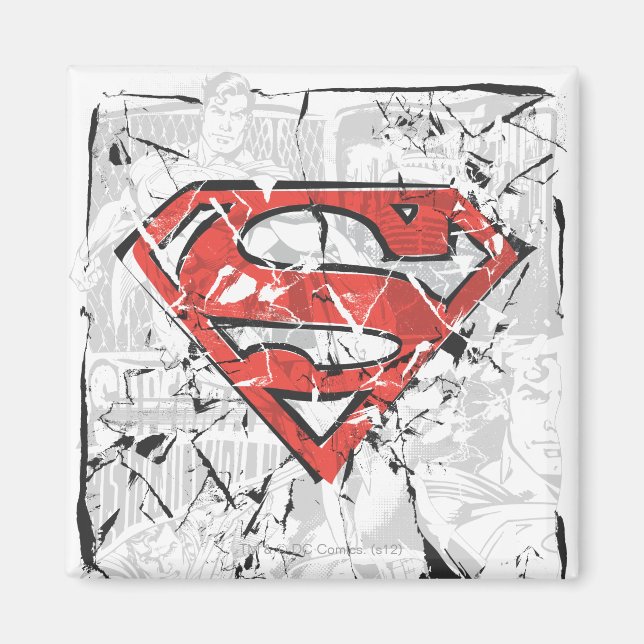 Imã Superman Estilizado | Logotipo em quadrinhos amass (Frente)