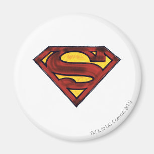 Imã Superman S-Shield Darkened Red Logo