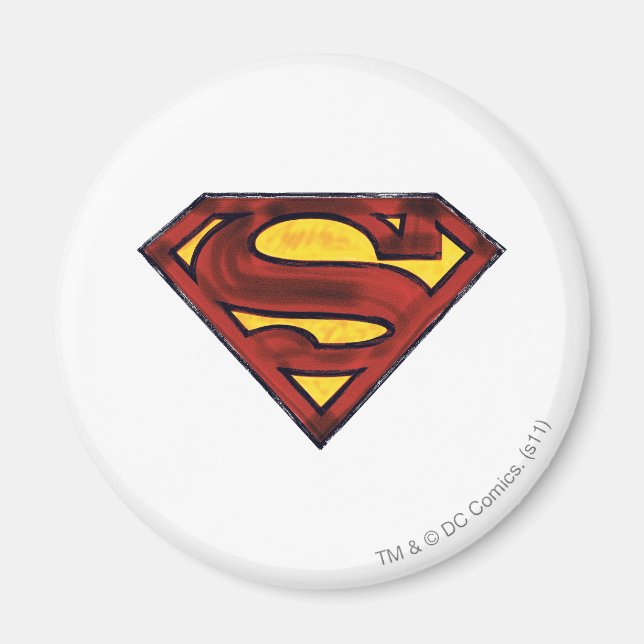 Imã Superman S-Shield | Darkened Red Logo (Frente)
