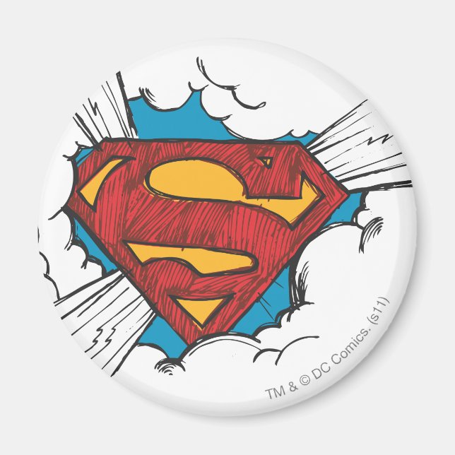 Imã Superman S-Shield | Logotipo em nuvens (Frente)