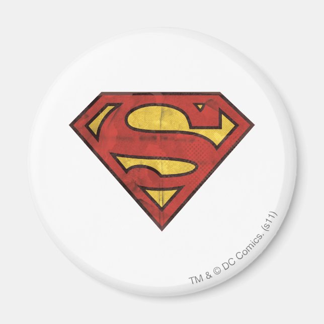 Imã Superman S-Shield | Logotipo Grunge (Frente)