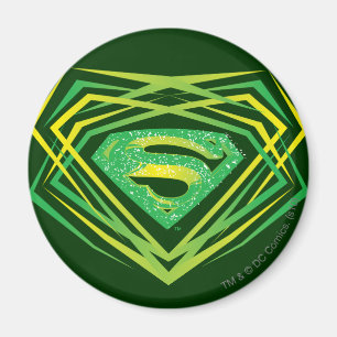 Imã Superman Stylized   Green Decorative Logo