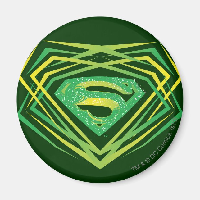 Imã Superman Stylized | Green Decorative Logo (Frente)