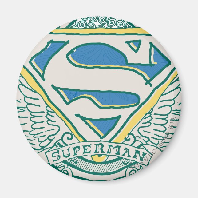 Imã Superman Stylized | Sketched Crest Logo (Frente)