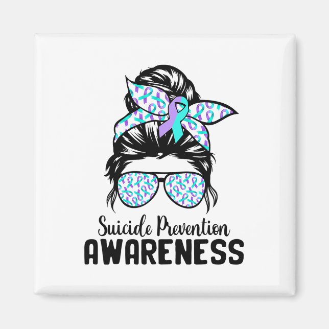 Imã Suportar Awarene de Prevenção Suicida de Bun Sad (Frente)