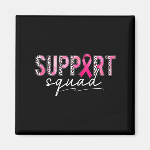 Imã Suportar Cancer De Fita-Leopardo Rosa-Quadrado