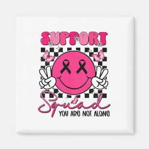 Imã Suportar Fita Rosa Rosa Com Cancer De Mama Quadrad