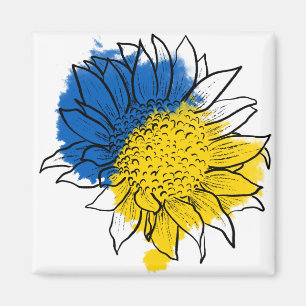 Imã Suporte para girassol azul e amarelo na Ucrânia