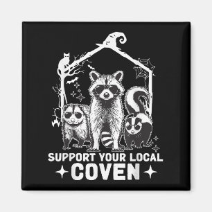 Imã Suportem Seu Coven Raccoon Local Ogambm Skunk Hal