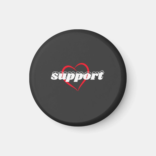 Imã Support Heart Design – Red Love Symbol with Bold  (Frente)