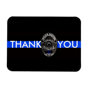 ÍMÃ SUPPORT POLICE THANK YOU THIN BLUE LINE MAGNET