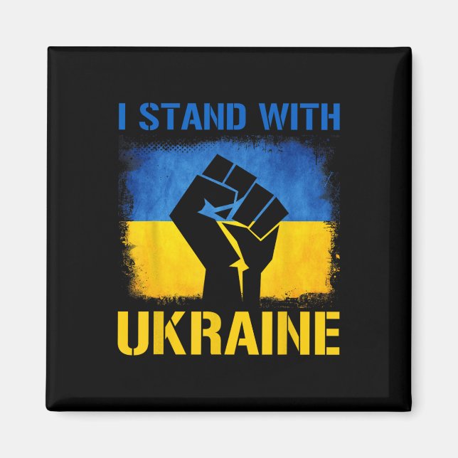 Imã Support Ukraine Flag I Stand With Ukraine  (Frente)