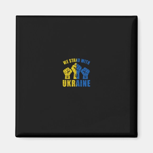 Imã Support Ukraine - We Stand With Ukraine Flag Desig (Frente)