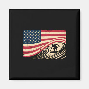 Imã Surf Cool Para Homens Mulheres 4 De Julho Bandeira