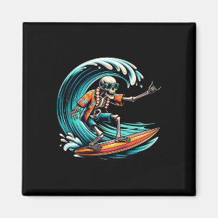 Imã Surf Cool Para Homens Mulheres Esqueleto Surfista