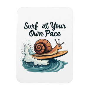 Ímã Surf No Seu Próprio Pace Engraçado Surfing Snail