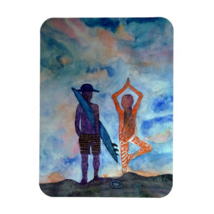Ímã Surf Yoga Sunset Fairy Drace Magnet