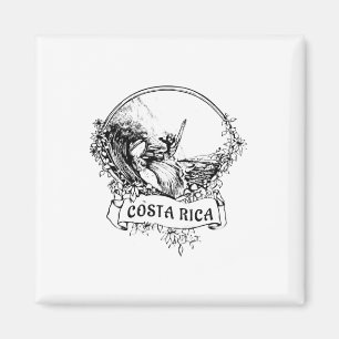 Imã Surfando Costa Rica Antigo Retro Throwck Surfista