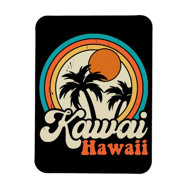 Ímã Surfando Kawaii Havaí (Vertical)