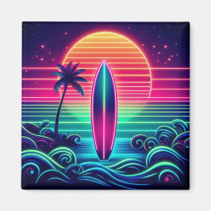 Imã Surfar no Neon Sunset
