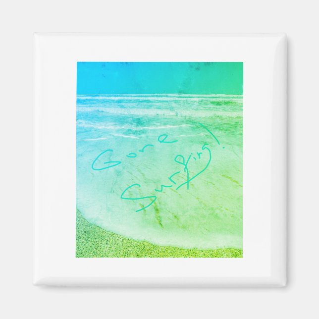 Imã Surfar Sea Beach Viagem Magnet (Frente)