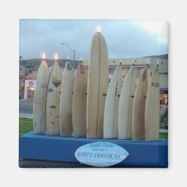 Imã Surfboard Menorah (Frente)