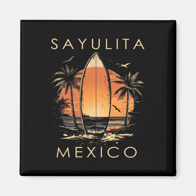 Imã Surfboarder Sayulita Mexico Beach Surfing Surfer V (Frente)