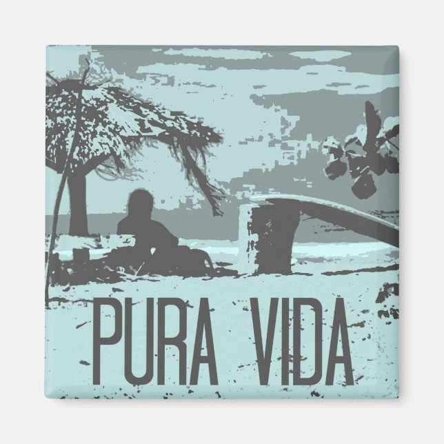 Imã Surfe no fim do Verão na Costa Rica Magnet (Frente)