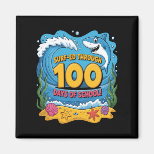 Imã Surfeou 100 Dias De Escola Tubarão Engraçado