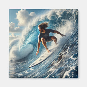 Imã Surfer Andando uma Onda