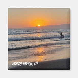 Imã Surfer at Sunset - Venice Beach, CA
