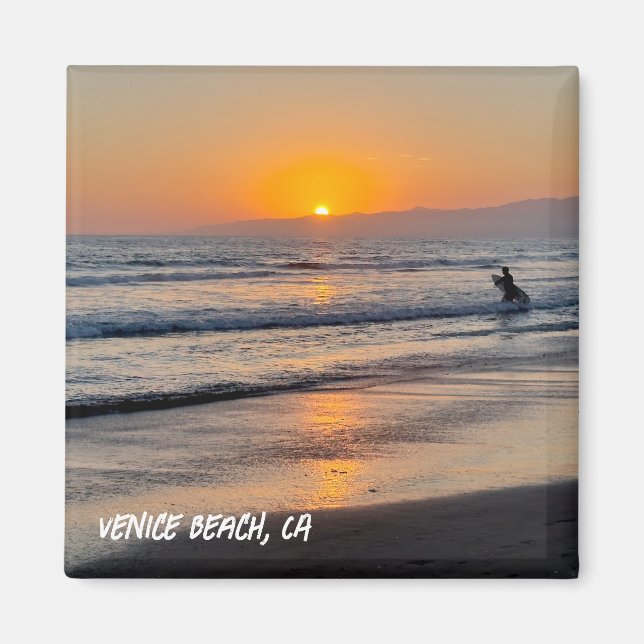 Imã Surfer at Sunset - Venice Beach, CA (Frente)