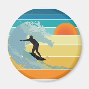 Imã Surfer Dude Vintage Sunset