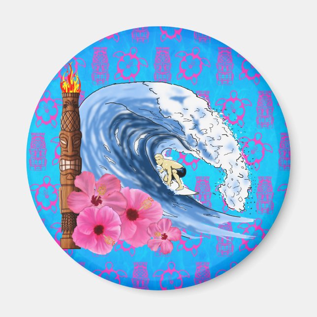 Imã Surfer E Tiki Statu (Frente)