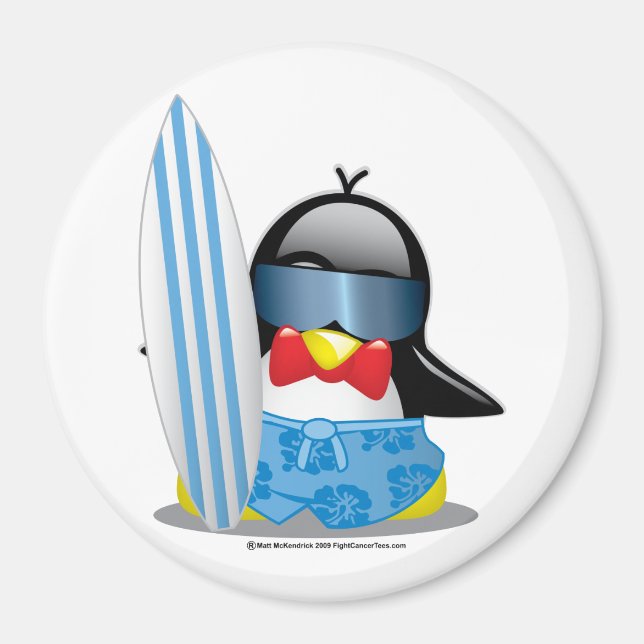 Imã Surfer Penguin (Frente)