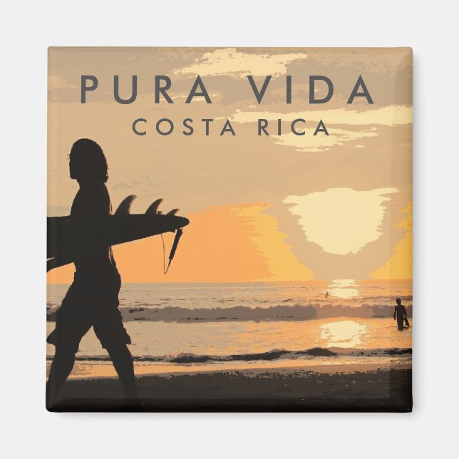 Imã Surfer Souvenir na Costa Rica (Frente)