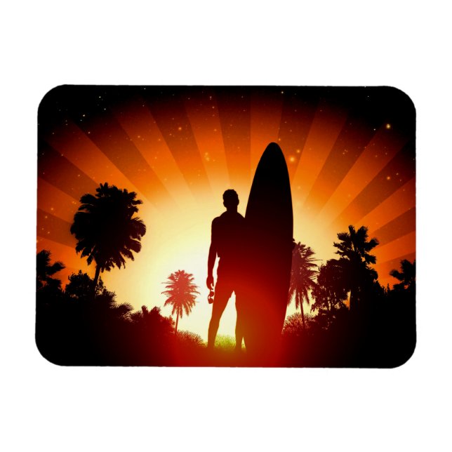 Ímã Surfer Sunset (Horizontal)